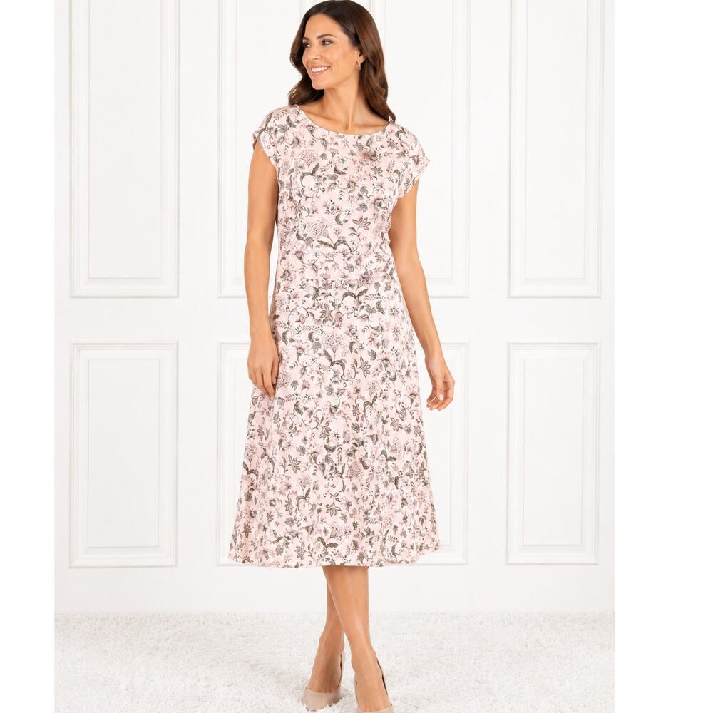 NWT Lauren Ralph Lauren Floral Georgette Light Pink Dress